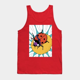 Fancy Ladybug Loves Flowers Especially This Daisy Tank Top